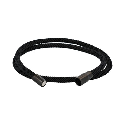 Black Cord with IP Black stainless steel bracelet