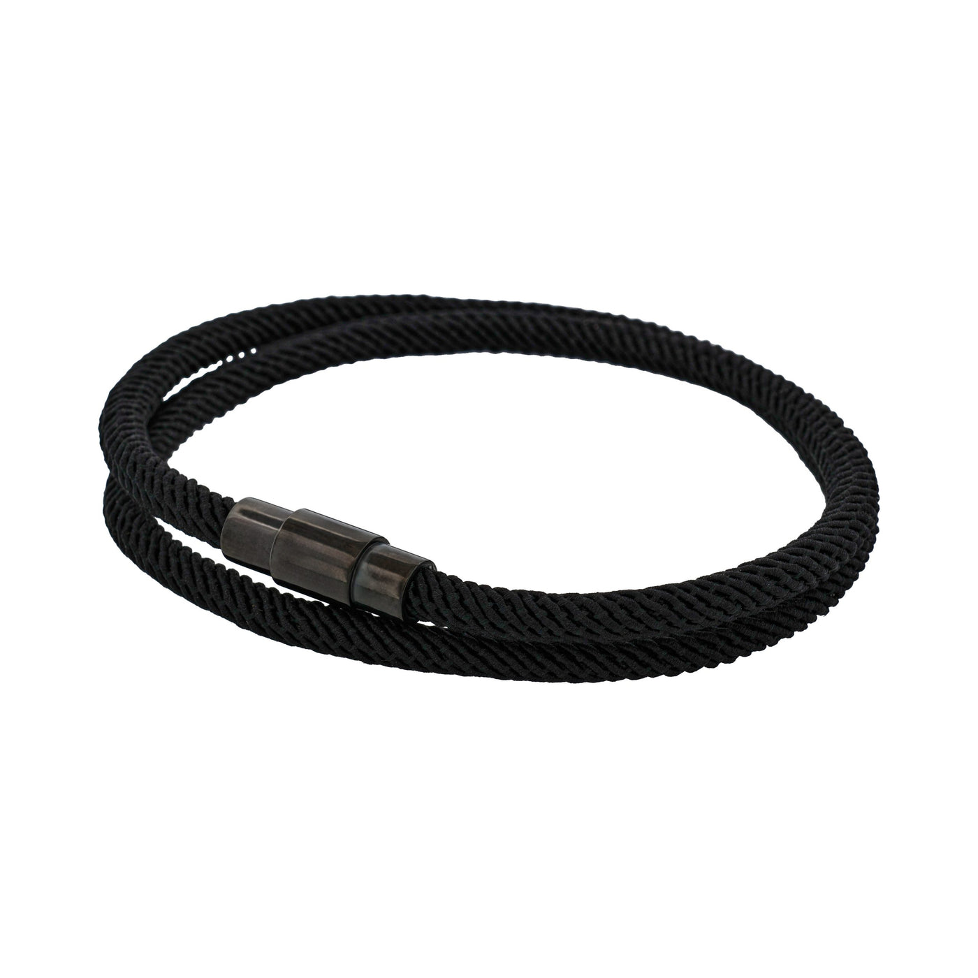 Black Cord with IP Black stainless steel bracelet