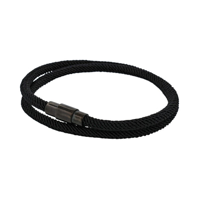 Black Cord with IP Black stainless steel bracelet
