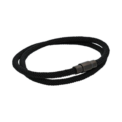 Black Cord with IP Black stainless steel bracelet