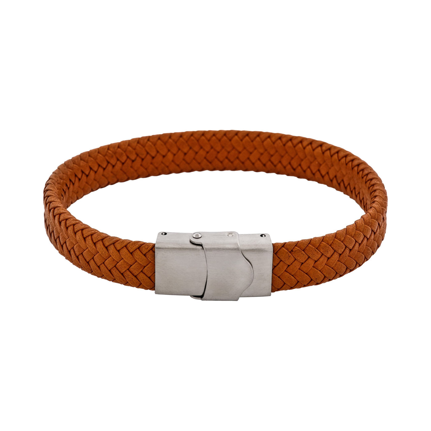 Matt Stainless steel with Brown cord bracelet