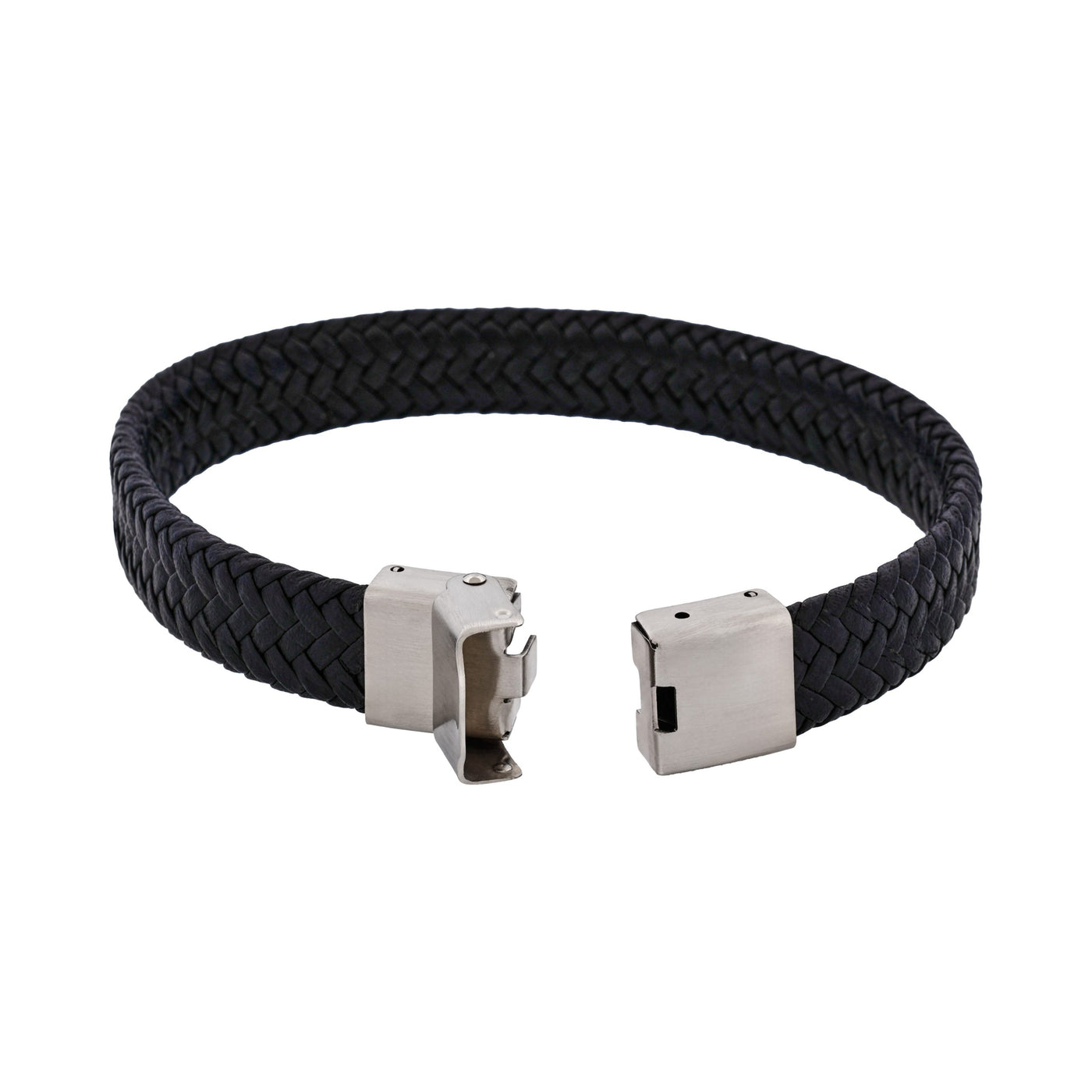 Matt Stainless steel with Black cord bracelet