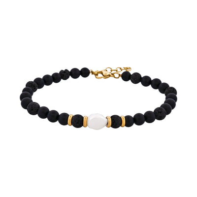 Agate/African stone with stainless steel bracelet