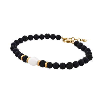 Agate/African stone with stainless steel bracelet