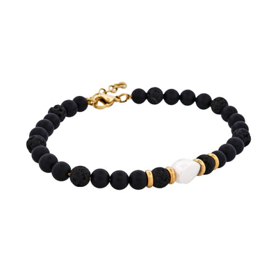 Agate/African stone with stainless steel bracelet
