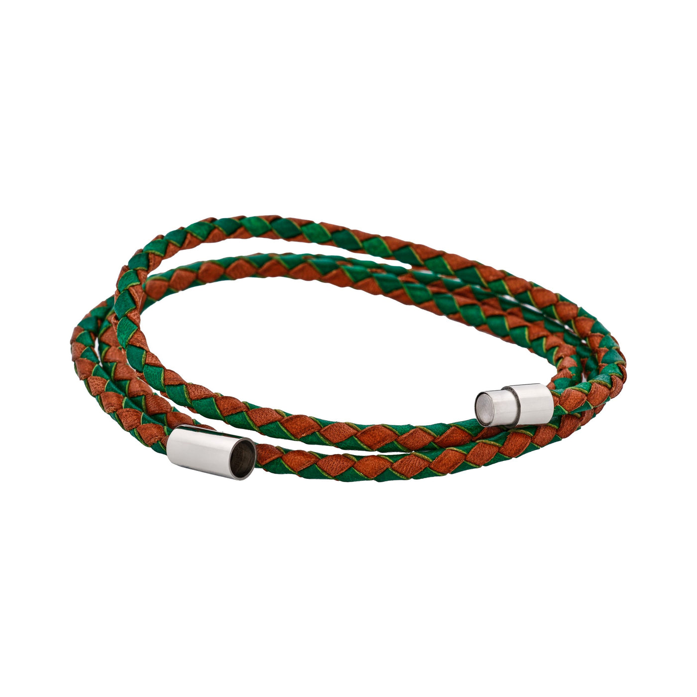 Brown/Green Leather Bracelet