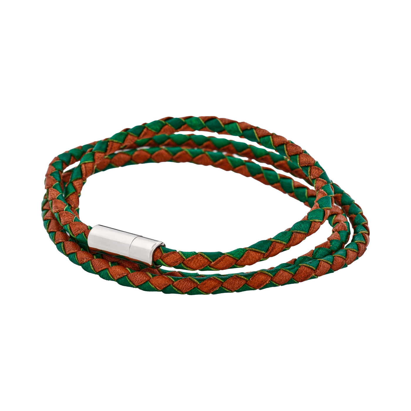 Brown/Green Leather Bracelet