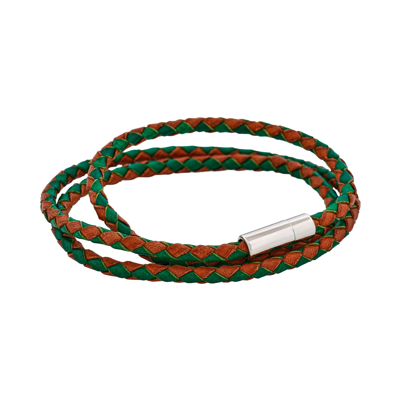 Brown/Green Leather Bracelet