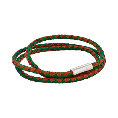Brown/Green Leather Bracelet