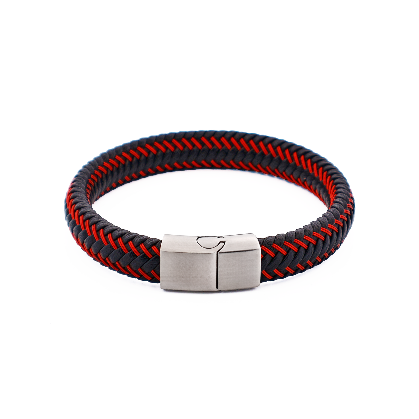 Black/Red Leather Bracelet