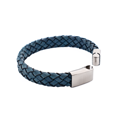Blue Leather Bracelet