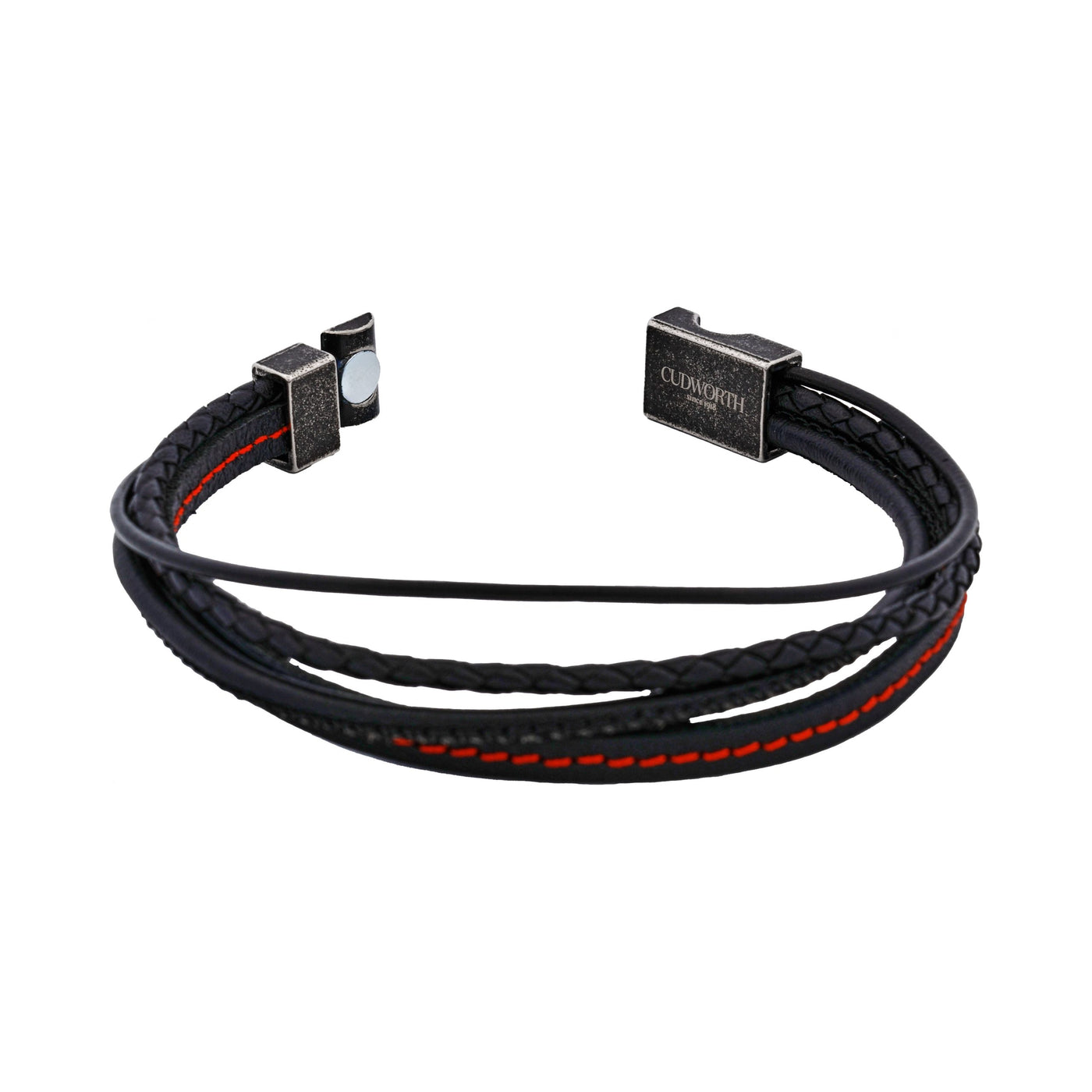 Black/Red Leather Bracelet