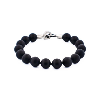 Black Agate Beaded Bracelet