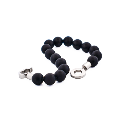 Black Agate Beaded Bracelet