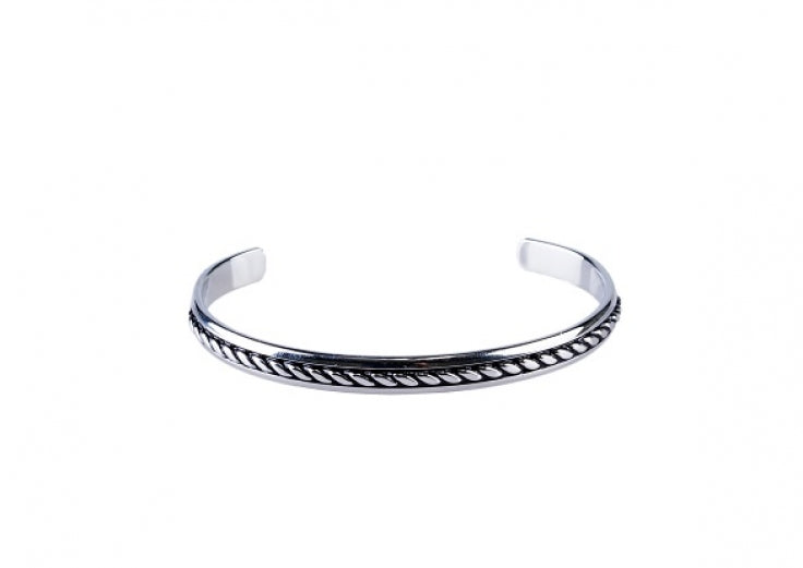 Stainless Steel & Ion Plated Antique Patterned Bangle