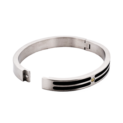S/Steel black wire Bangle