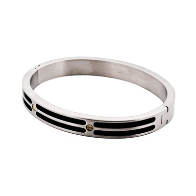 S/Steel black wire Bangle