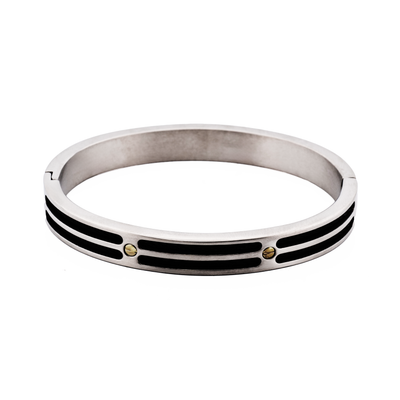 S/Steel black wire Bangle