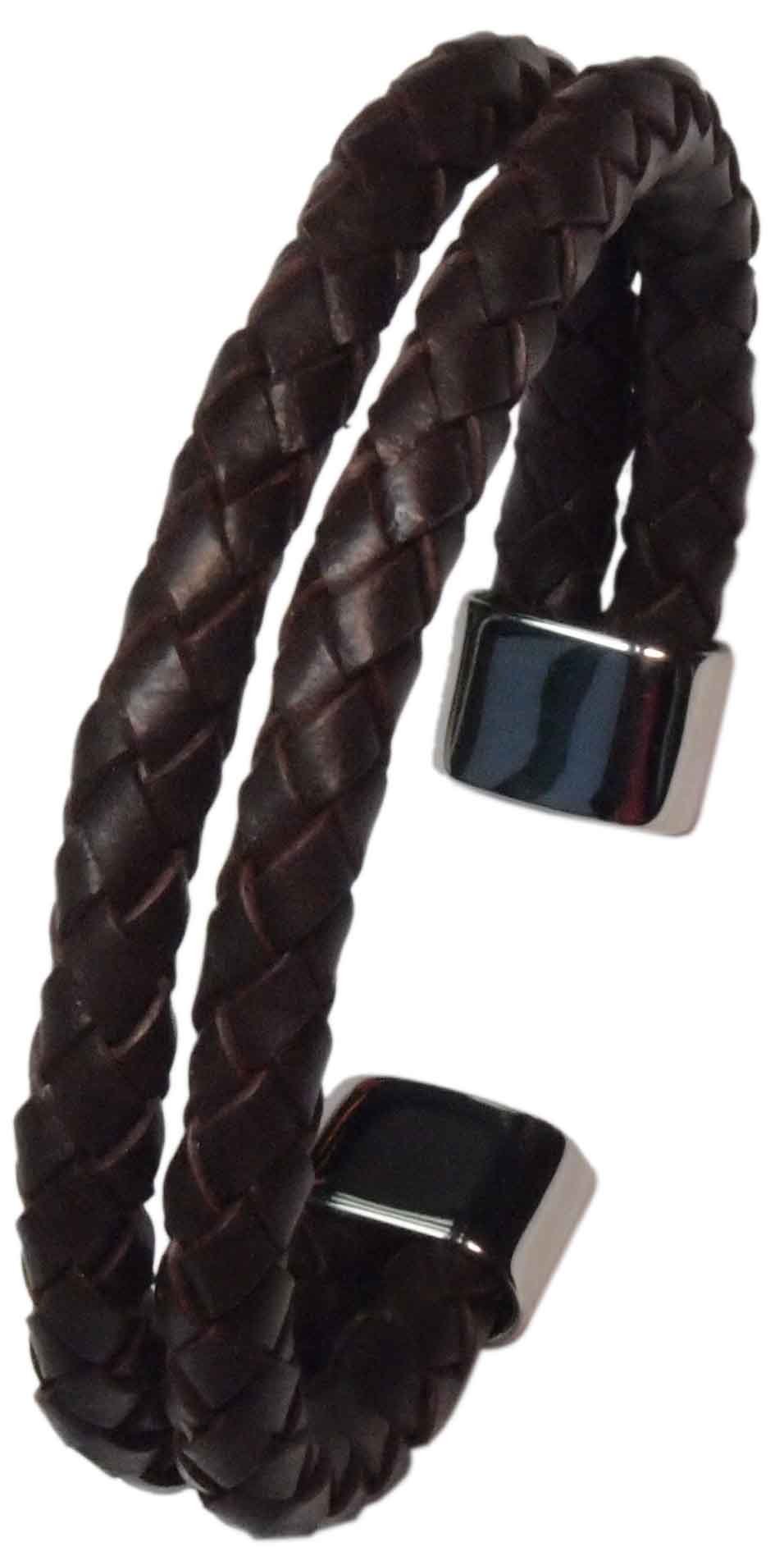 Stainless Steel Brown Leather