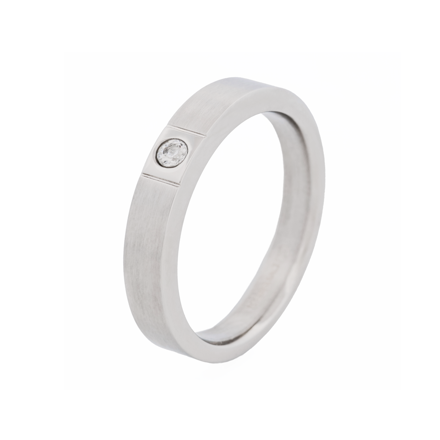 Stainless Steel/Cubic Zirconia Ring