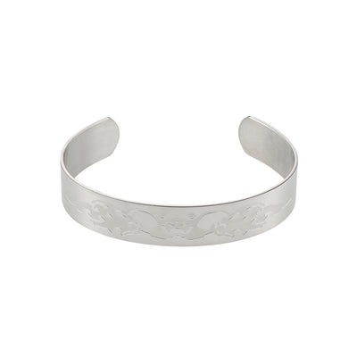 Stainless Steel Etched Patterned Bangle