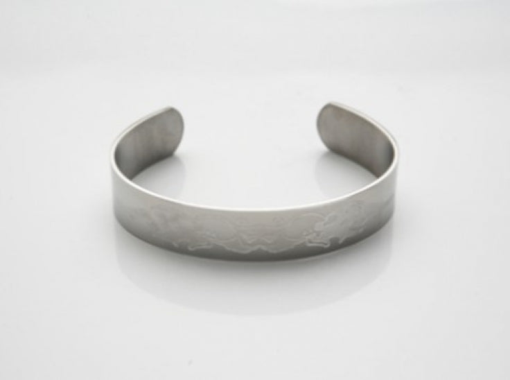 Stainless Steel Etched Patterned Bangle