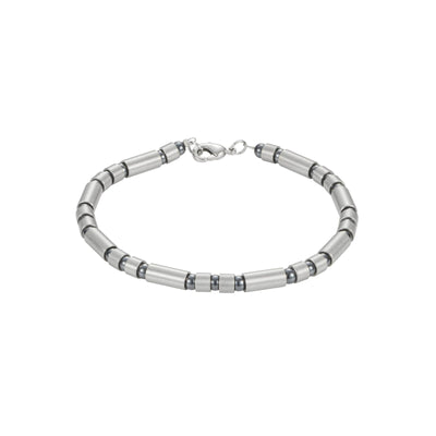 Stainless Steel Tube Bead & Ball Bracelet