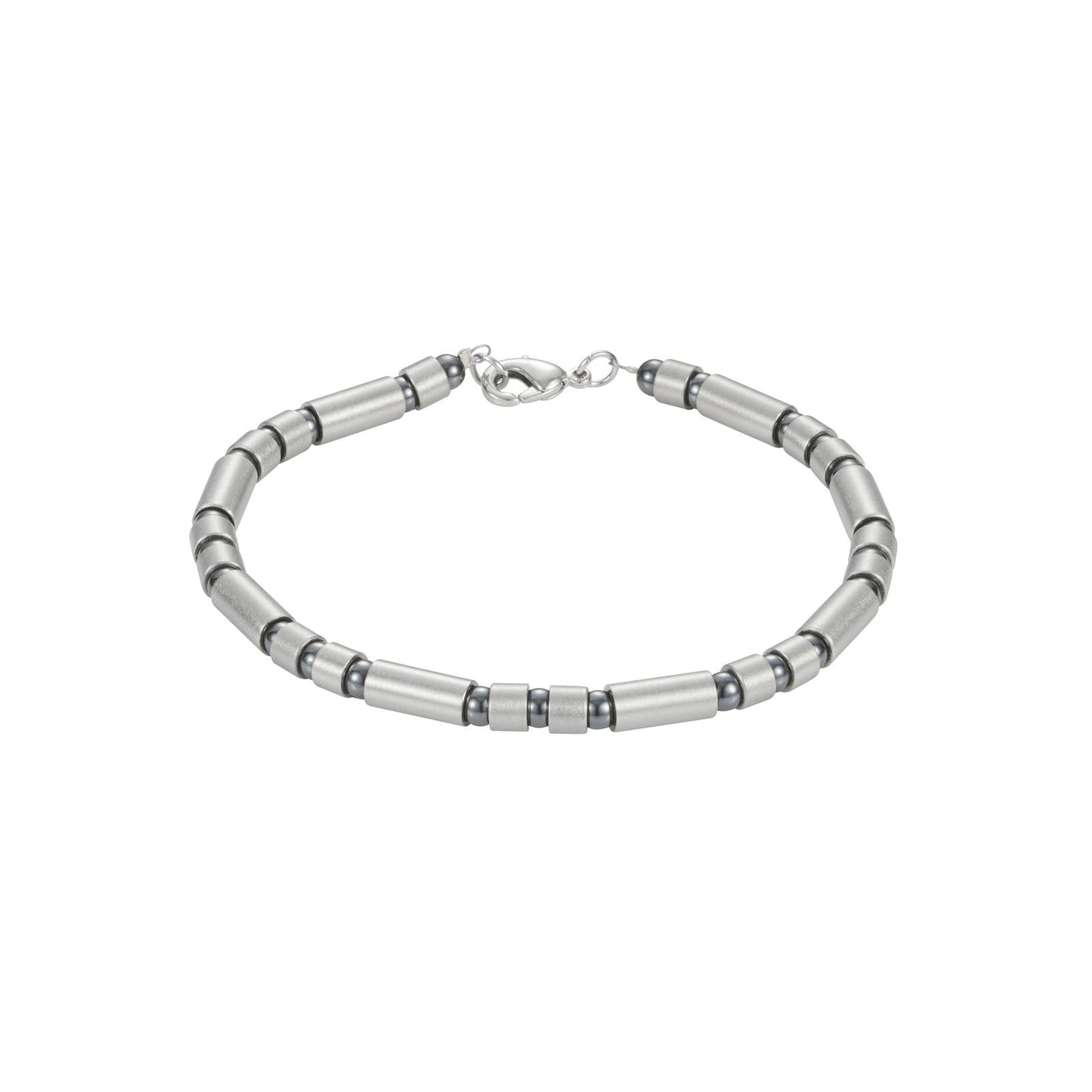 Stainless Steel Tube Bead & Ball Bracelet