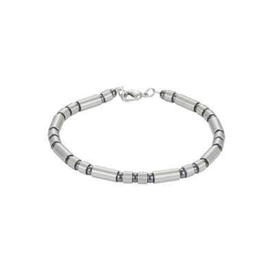 Stainless Steel Tube Bead & Ball Bracelet