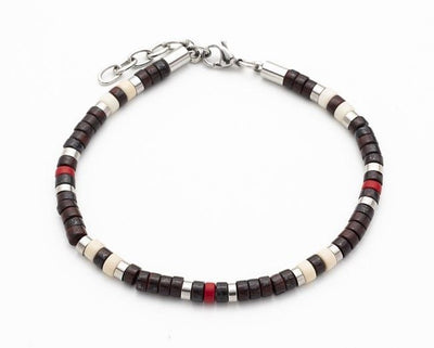 Savage - Multi Coloured Semi-Precious Stone & Stainless Steel Disc Bracelet