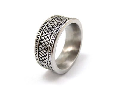 Dumortierite Stone Bracelet with Ion Plated Black Lattice Pattern Stainless Steel