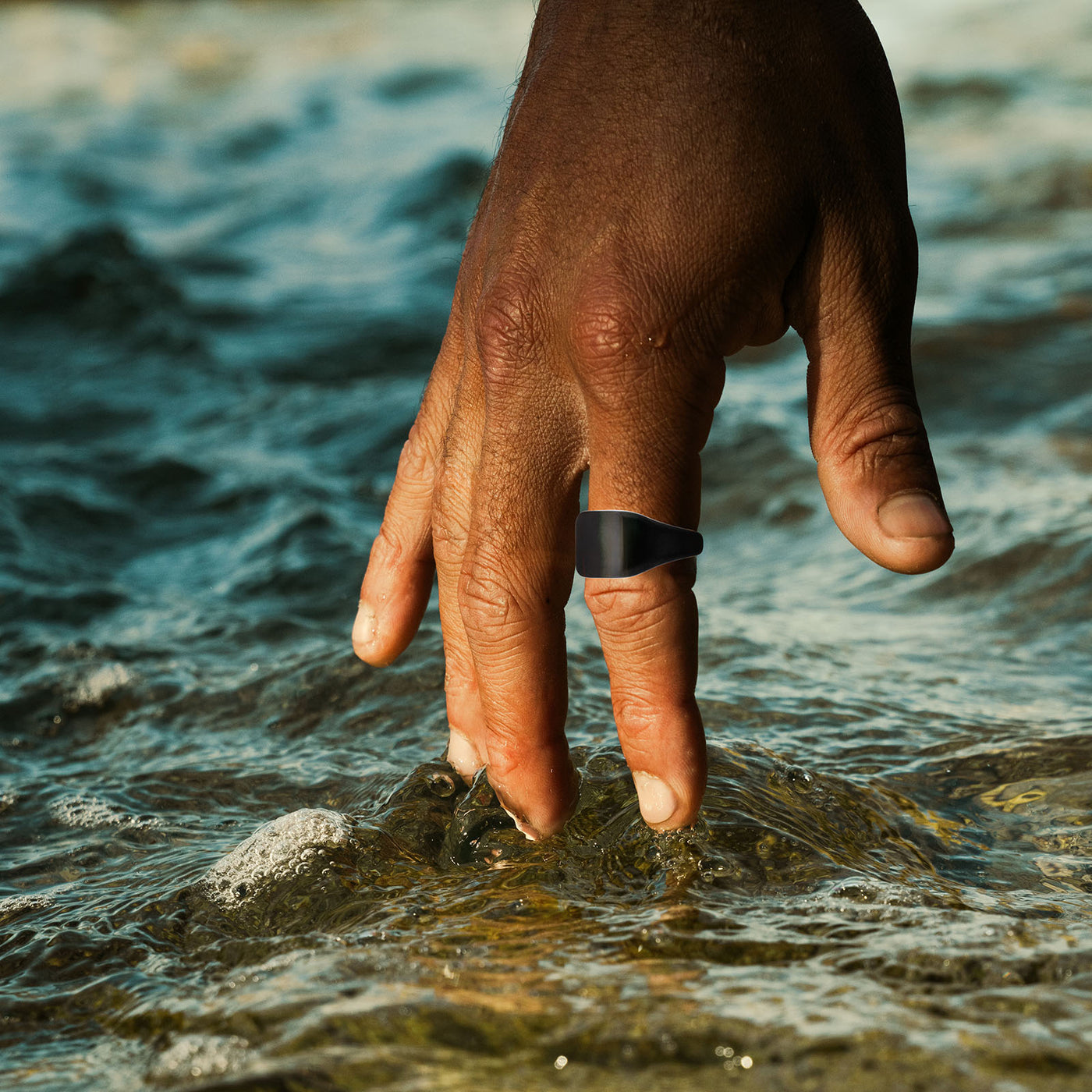IP Black Brushed Stainless Steel Signet Ring
