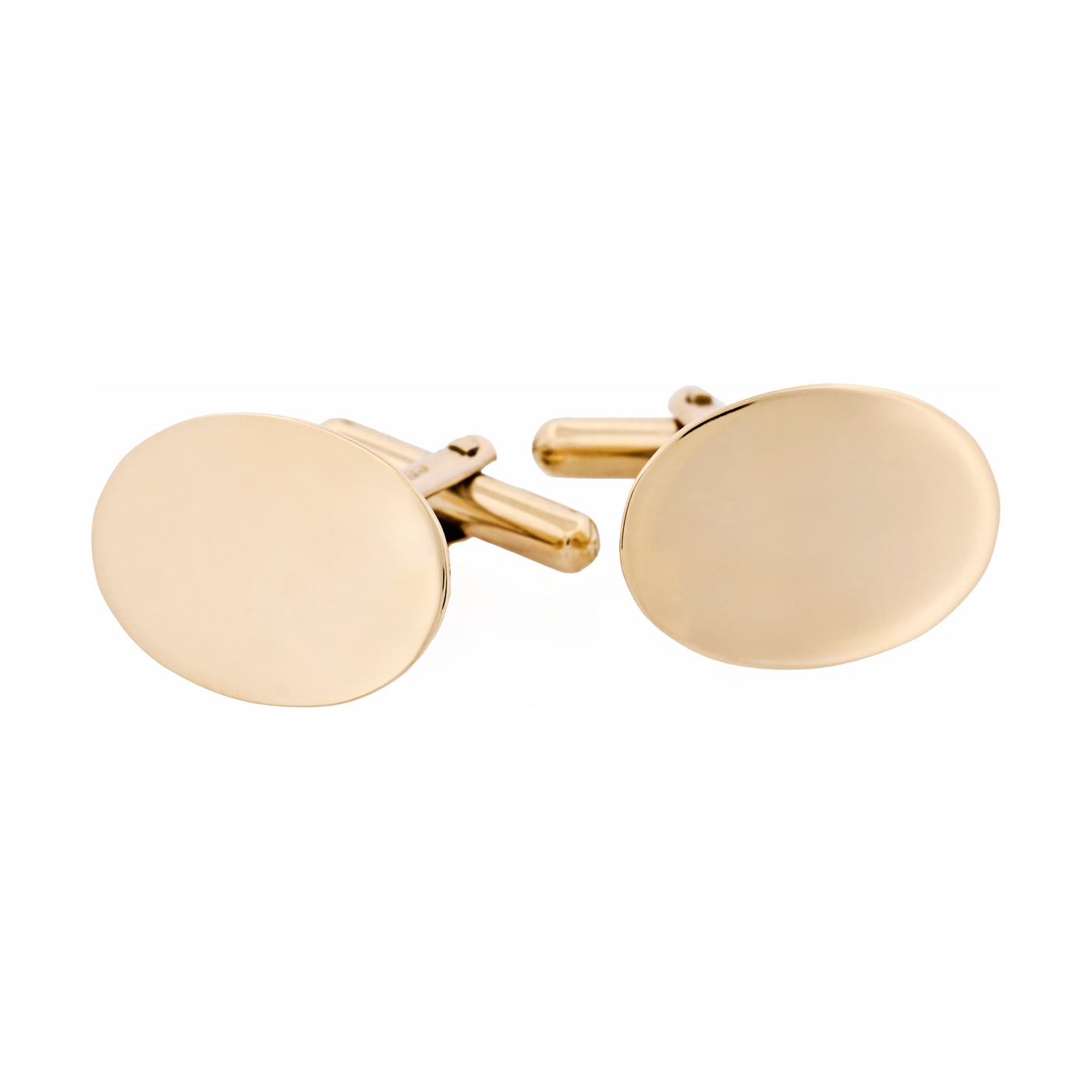 9ct Yellow Gold Plain Oval Cufflinks