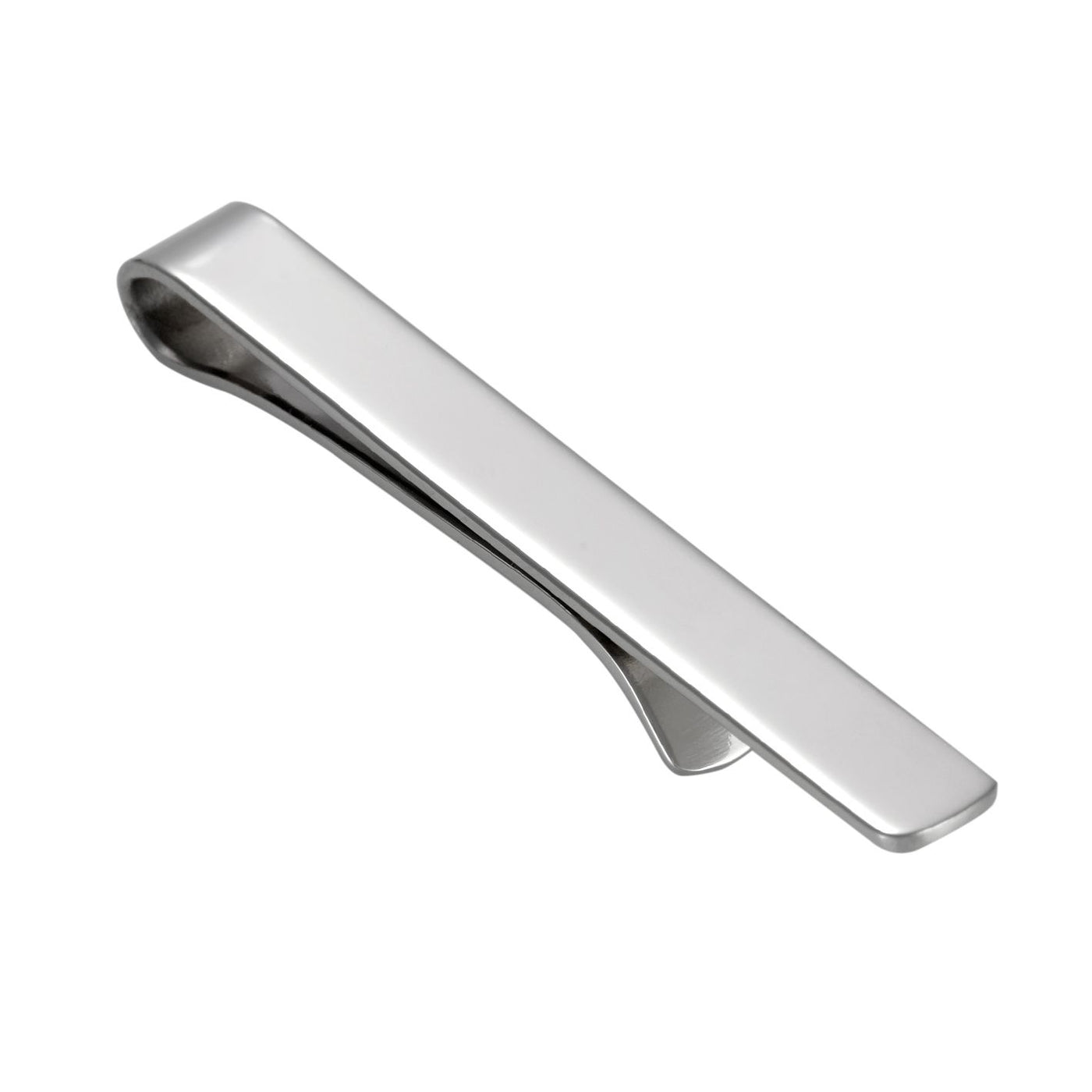 9ct White Gold Plain Bar Tie Slide