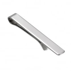 9ct White Gold Plain Bar Tie Slide
