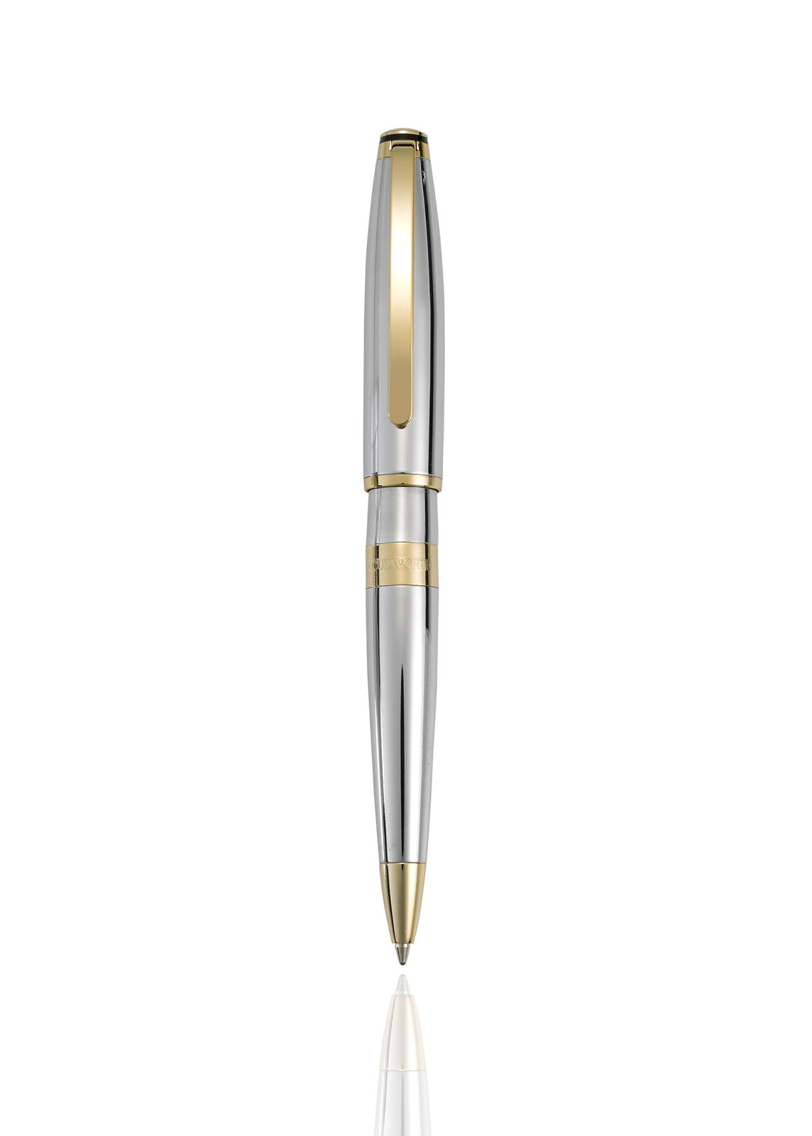 Ballpoint Pen, ChromeLuxe: Chrome Barrel & Cap, Gold Plated Bands & Clip