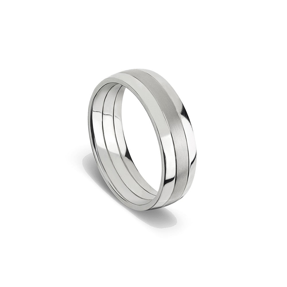 Titanium men’s matte polished ring – 6MM wide modern band, size 13