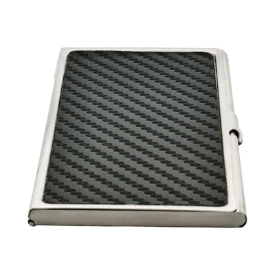 Card Case In Stainless Steel with Carbon Fibre Inlay