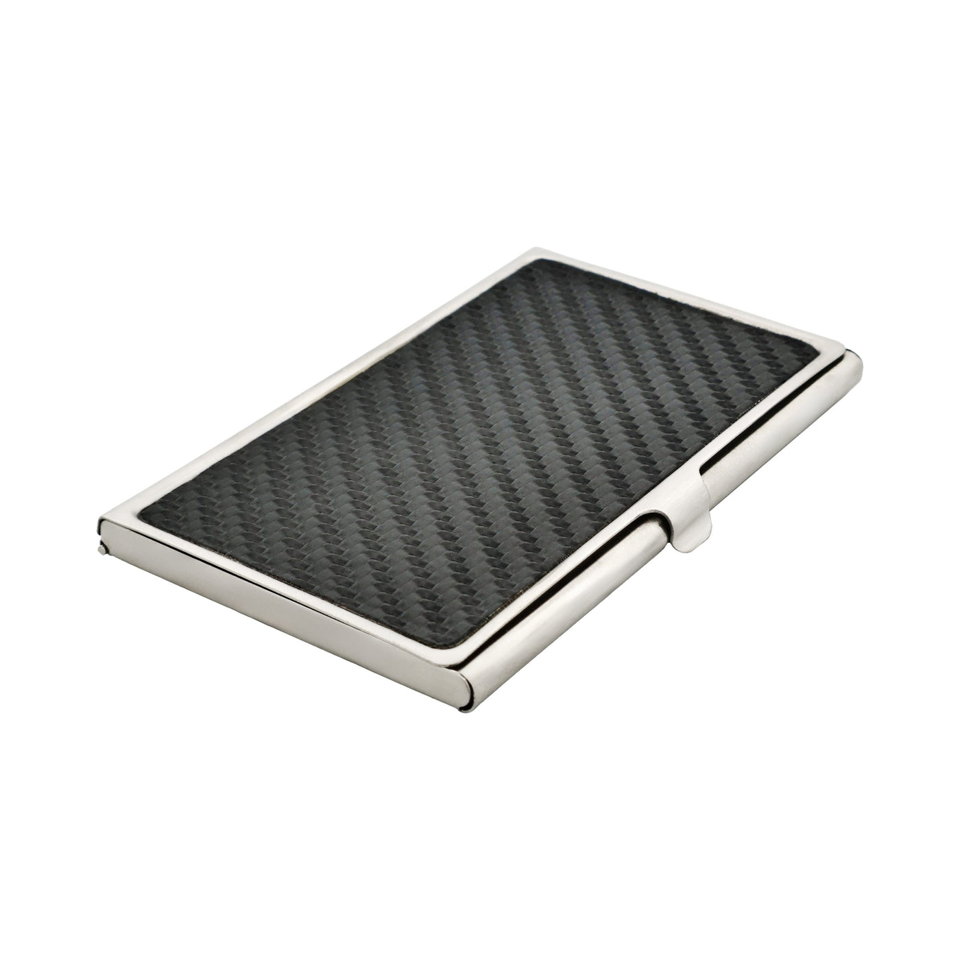 Card Case In Stainless Steel with Carbon Fibre Inlay