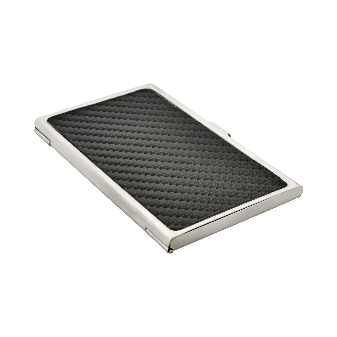 Card Case In Stainless Steel with Carbon Fibre Inlay
