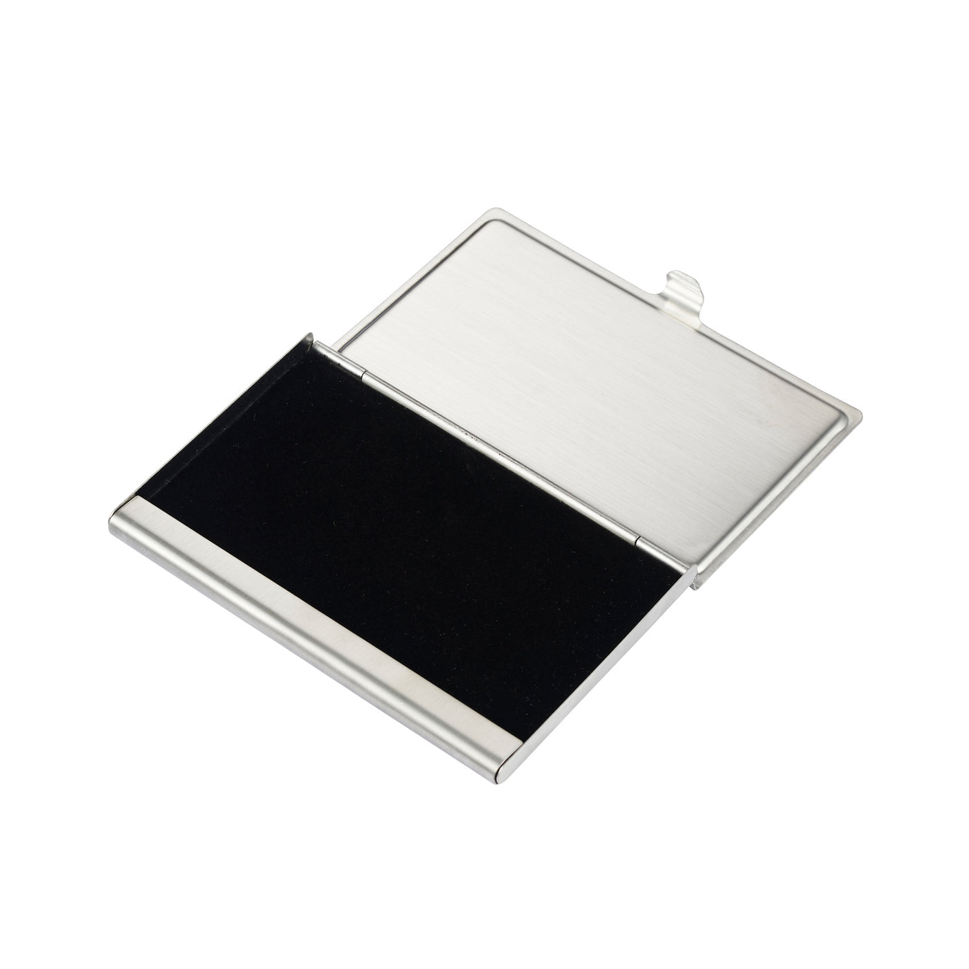 Card Case In Plaid Pattern Polished Stainless Steel