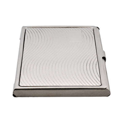 Card Case In Wave Pattern Brushed Stainless Steel