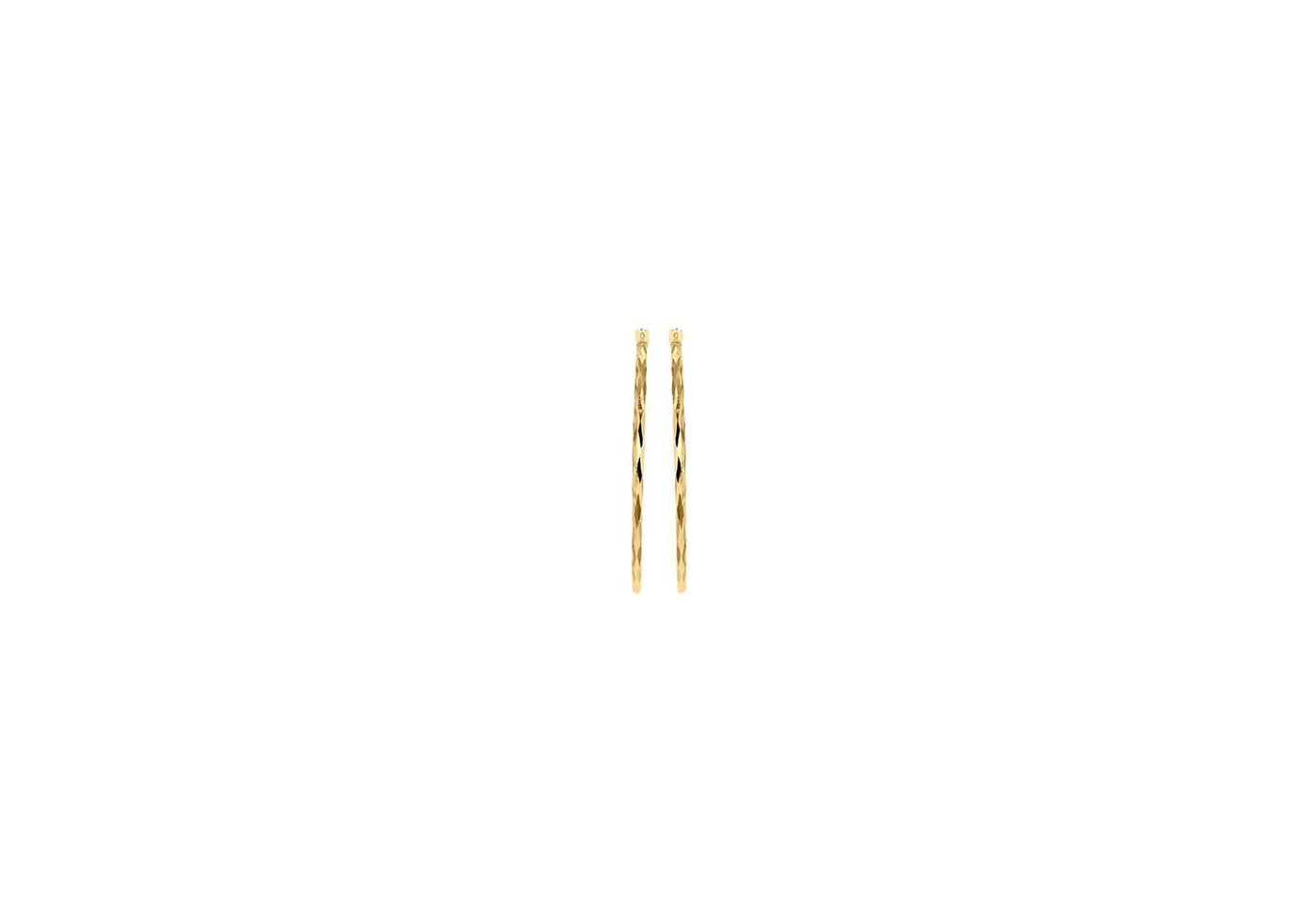 9ct Yellow Gold Diamond Cut Hoop Earrings 28mm – Solid gold hoops with shimmering diamond-cut finish by Alexander Jewellers Australia