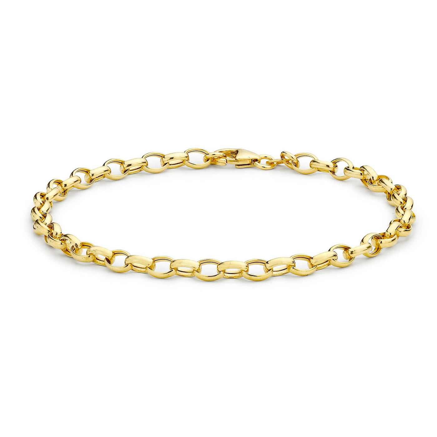 9ct Yellow Gold Oval Belcher Bracelet 19cm – Classic solid gold chain bracelet by Alexander Jewellers Australia
