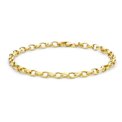 9ct Yellow Gold Oval Belcher Bracelet 19cm – Classic solid gold chain bracelet by Alexander Jewellers Australia
