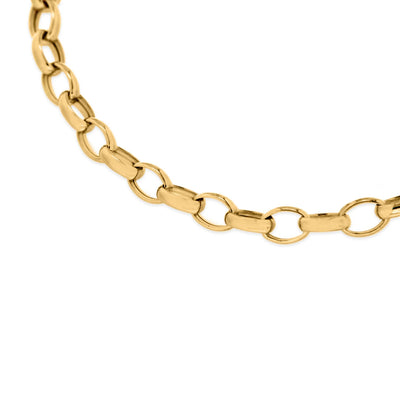9ct Yellow Gold Oval Belcher Bracelet 19cm – Classic solid gold chain bracelet by Alexander Jewellers Australia
