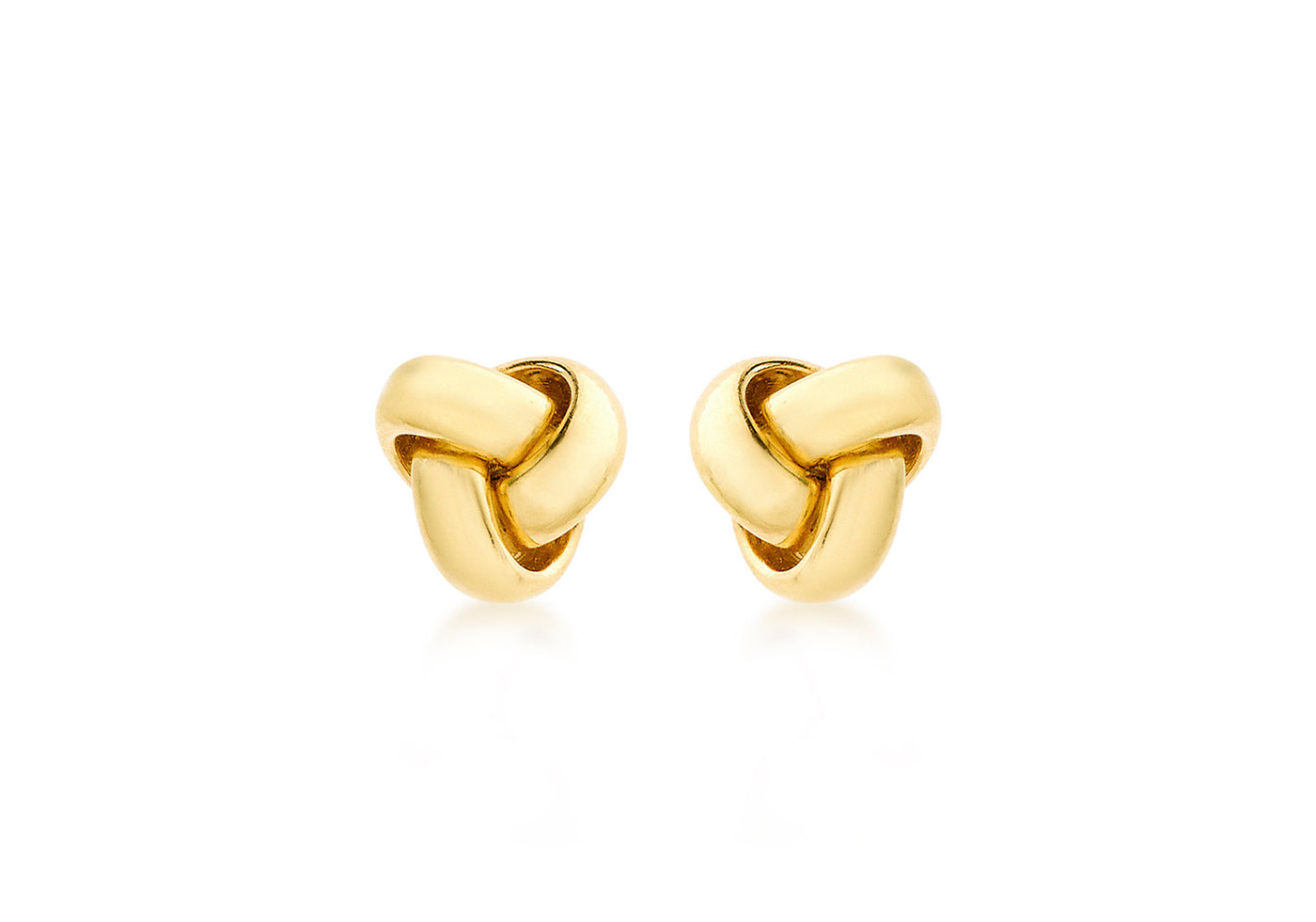 9ct YLW GOLD HLW 8mm KNOT STUD E/R