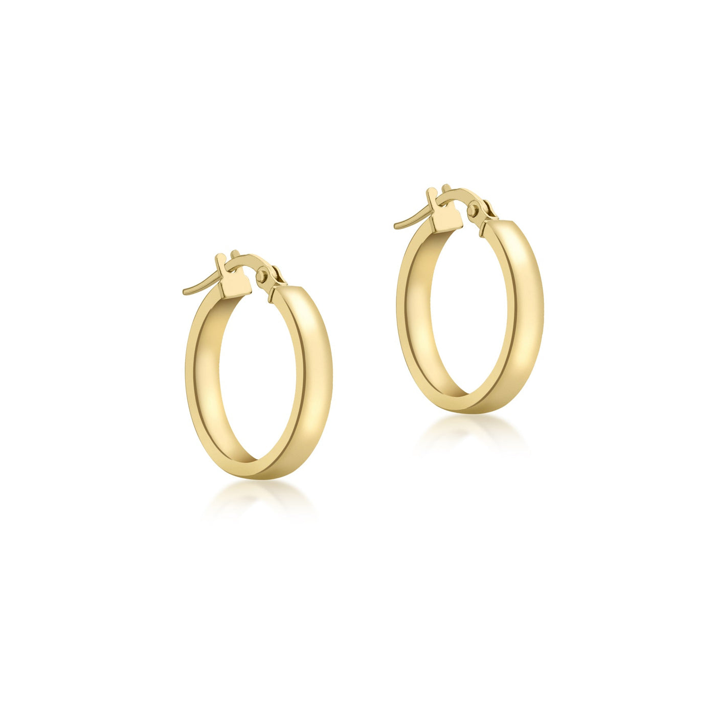 9ct Yellow Gold 3mm Rectangular-Tube 15mm Hoop Creole Earrings – Alexander Jewellers Australia