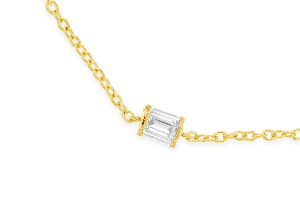 9ct Yellow Gold CZ Baguette Bracelet with lobster clasp