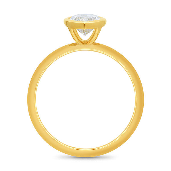 9ct Yellow Gold Marquise Lab-Grown Diamond Engagement Ring – side profile